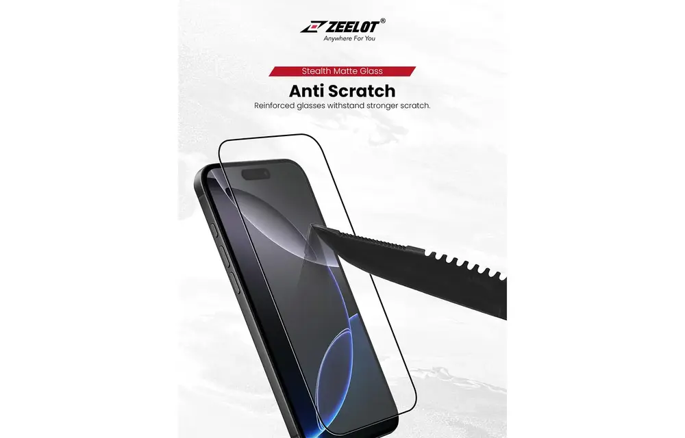 Zeelot Solidsleek 2.5D+ Stealth Matte Glass Protector with EasyFit Installation Kit for iPhone Air - Matte Clear