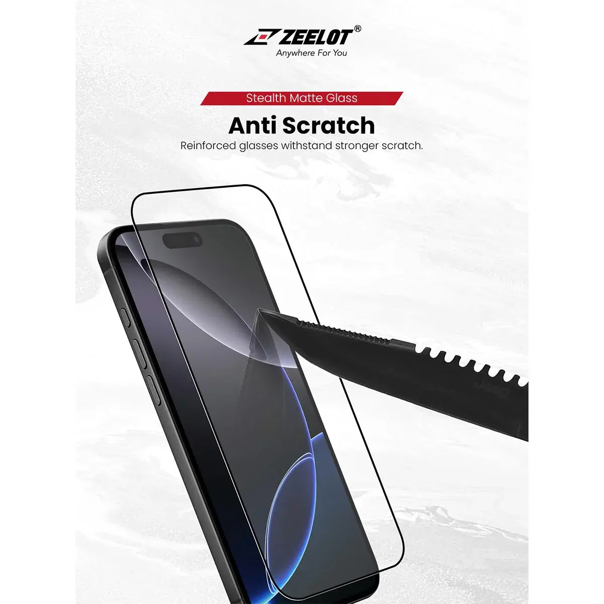 Zeelot Solidsleek 2.5D+ Stealth Matte Glass Protector with EasyFit Installation Kit for iPhone 17 Pro - Matte Clear