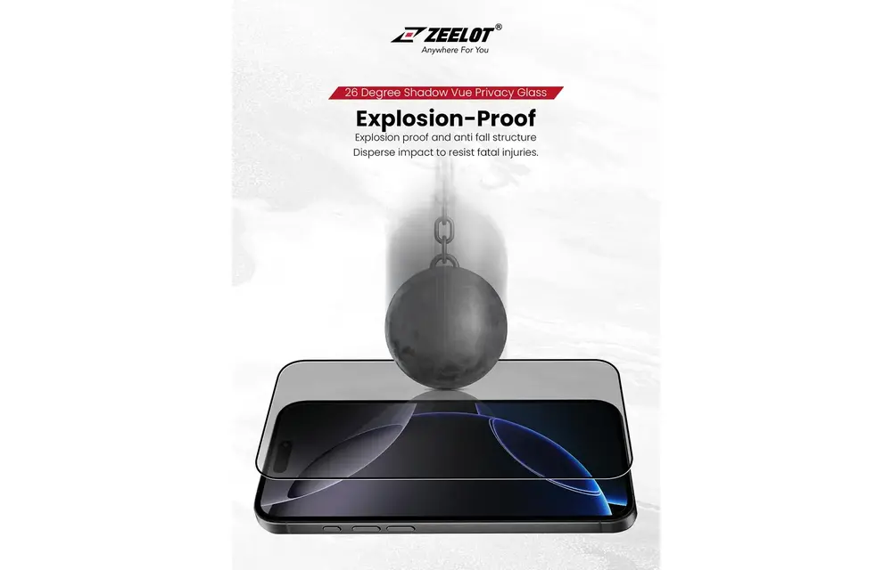 Zeelot Solidsleek 2.5D+ 26 Degree Shadow Vue Glass Protector with EasyFit Installation Kit for iPhone Air - Privacy