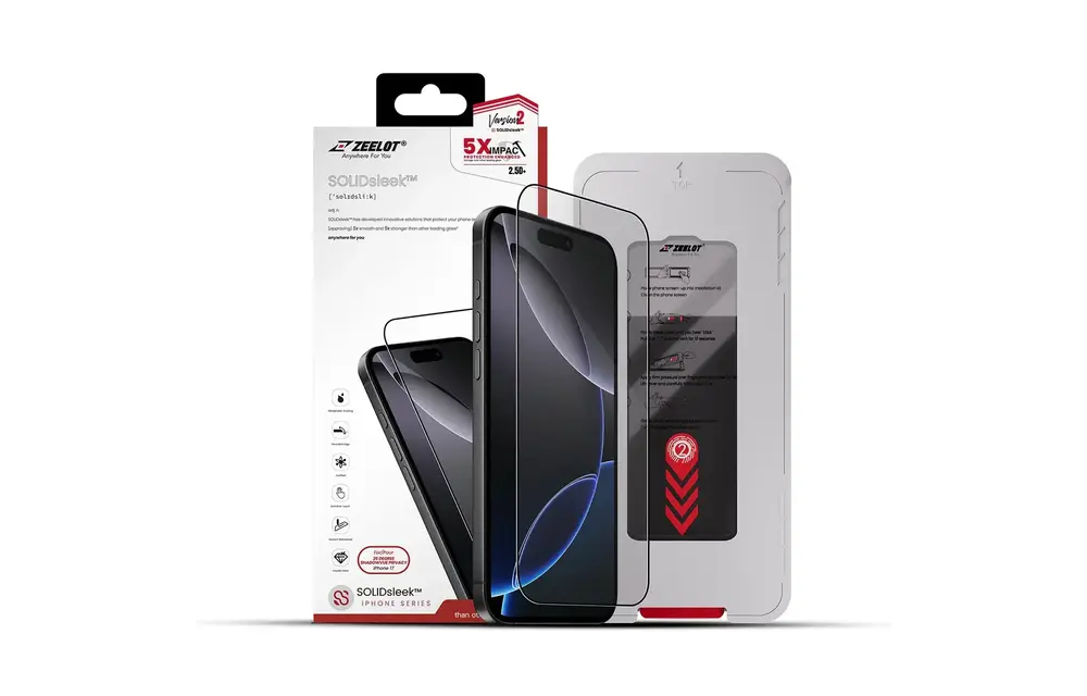 Zeelot Solidsleek 2.5D+ 26 Degree Shadow Vue Glass Protector with EasyFit Installation Kit for iPhone 17 Pro - Privacy