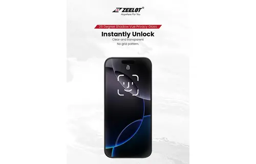Zeelot Solidsleek 2.5D+ 26 Degree Shadow Vue Glass Protector with EasyFit Installation Kit for iPhone 17 Pro Max - Privacy