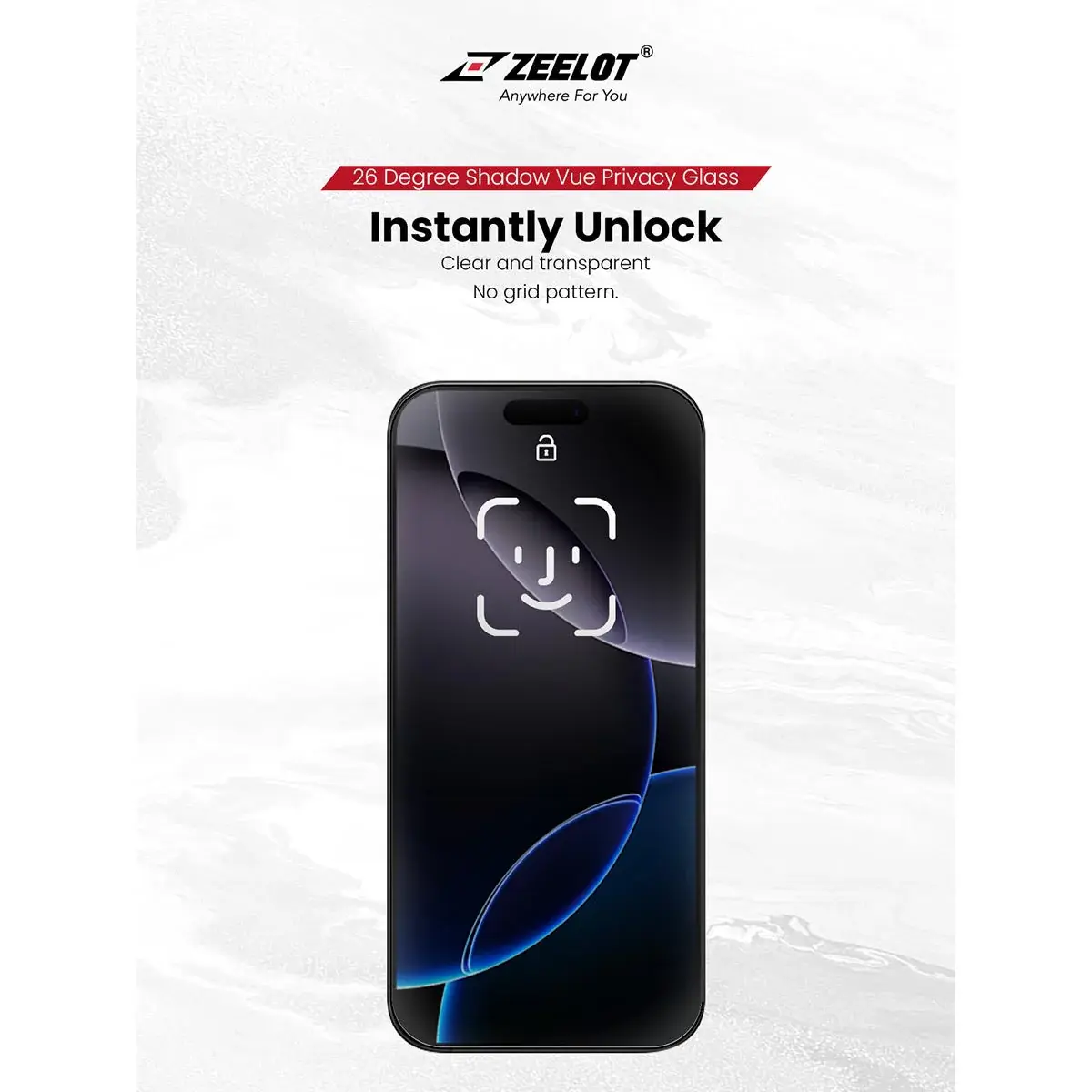 Zeelot Solidsleek 2.5D+ 26 Degree Shadow Vue Glass Protector with EasyFit Installation Kit for iPhone 17 Pro Max - Privacy