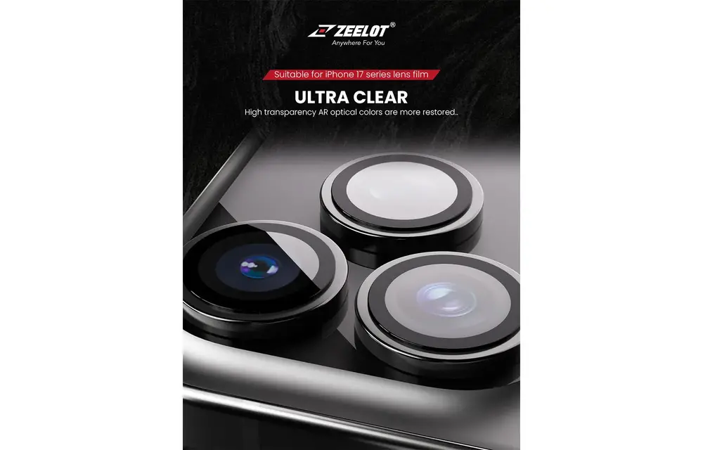 Zeelot Pishield Sturdy Titanium Alloy Lens Protector for iPhone 17 Pro / 17 Pro Max - Iridescent