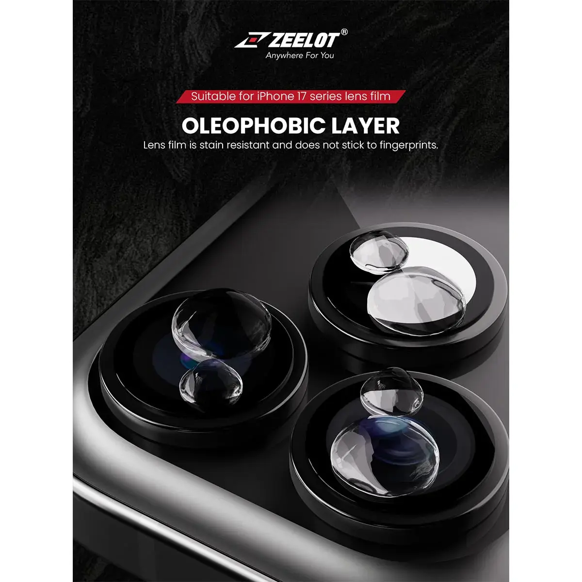 Zeelot Pishield Sturdy Titanium Alloy Lens Protector for iPhone 17 Pro / 17 Pro Max - Iridescent