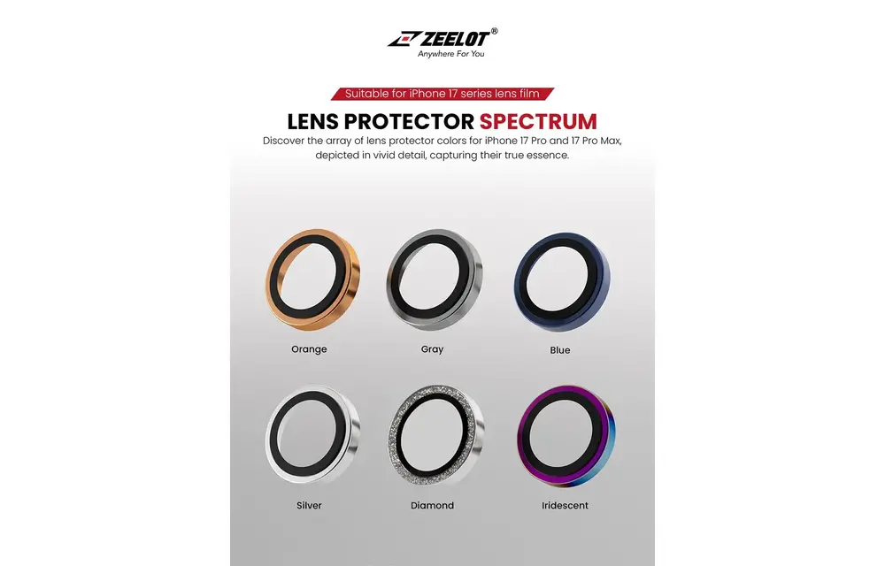 Zeelot Pishield Sturdy Titanium Alloy Lens Protector for iPhone 17 Pro / 17 Pro Max - Diamond