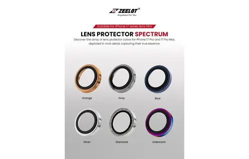 Zeelot Pishield Sturdy Titanium Alloy Lens Protector for iPhone 17 Pro / 17 Pro Max - Orange