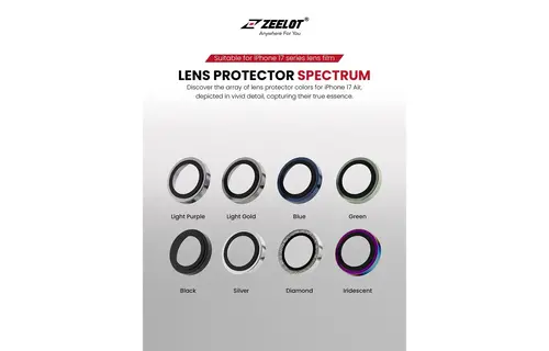 Zeelot Pishield Sturdy Titanium Alloy Lens Protector for iPhone 17 - Iridescent