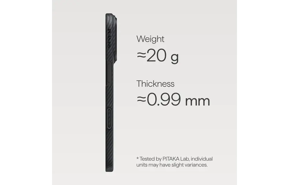 Pitaka Ultra Slim PitaTap MagSafe Case for iPhone 17 Pro - Black/Grey