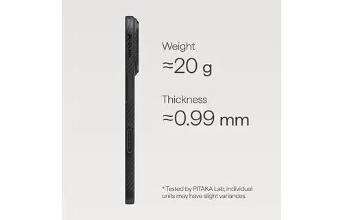 Pitaka Ultra Slim PitaTap MagSafe Case for iPhone 17 Pro - Black/Grey