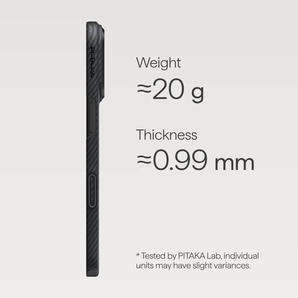 Pitaka Ultra Slim PitaTap MagSafe Case for iPhone 17 Pro - Black/Grey