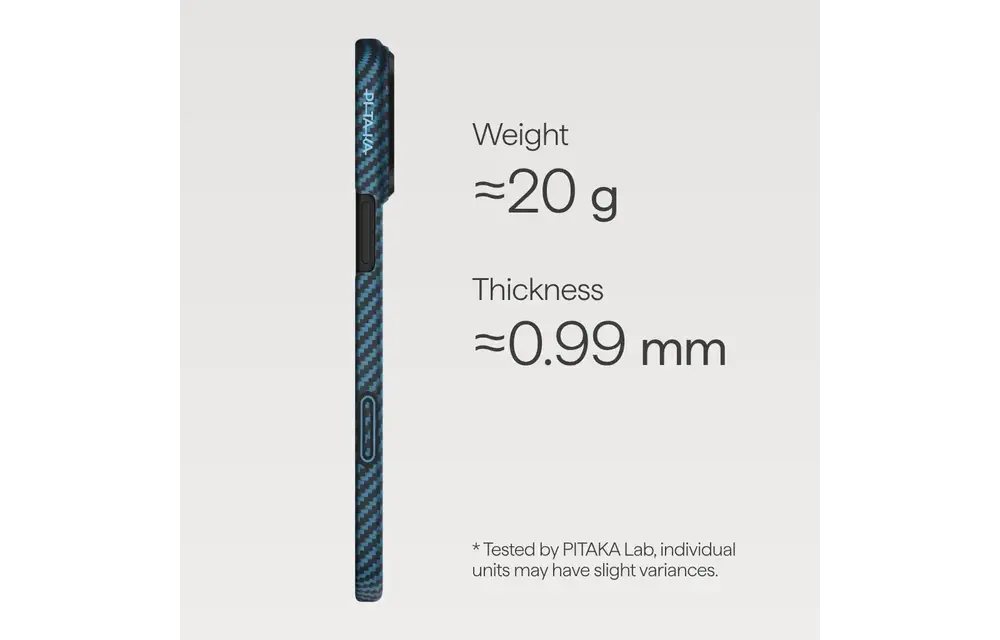 Pitaka Ultra Slim PitaTap MagSafe Case for iPhone 17 Pro - Black/Blue