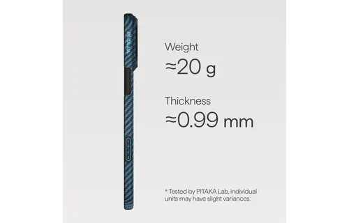 Pitaka Ultra Slim PitaTap MagSafe Case for iPhone 17 Pro - Black/Blue