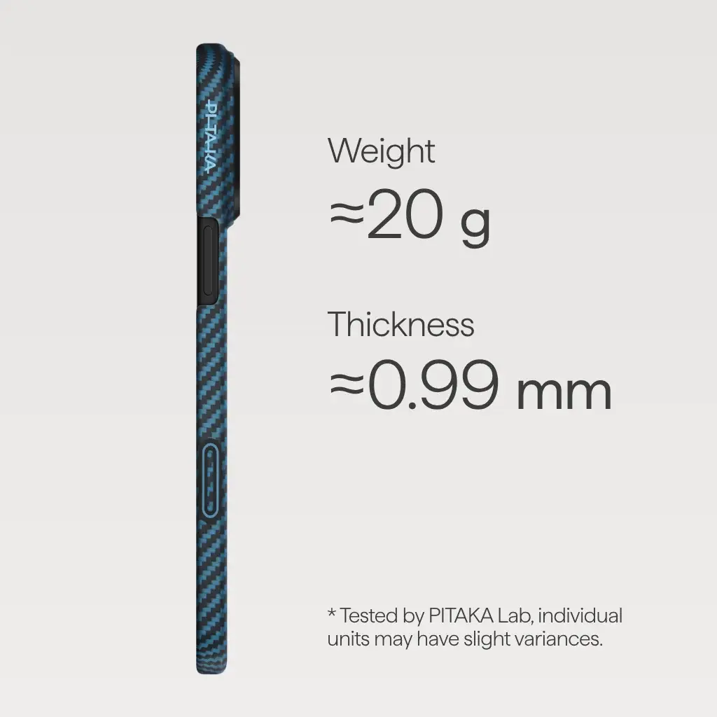 Pitaka Ultra Slim PitaTap MagSafe Case for iPhone 17 Pro - Black/Blue