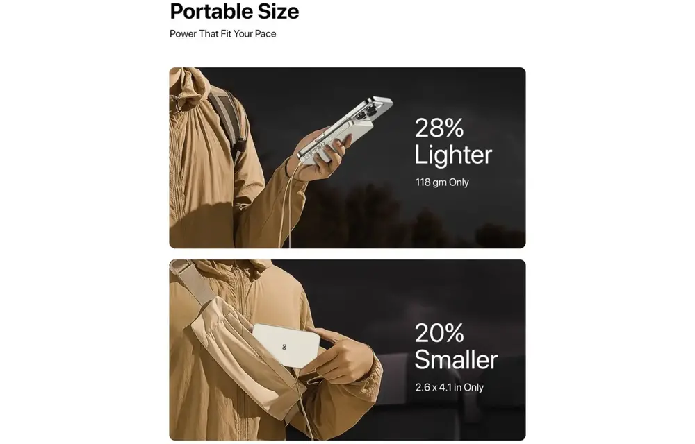 INFINYTY Magnetic MagSafe Wireless Power Bank 5000mah - Natural Titanium