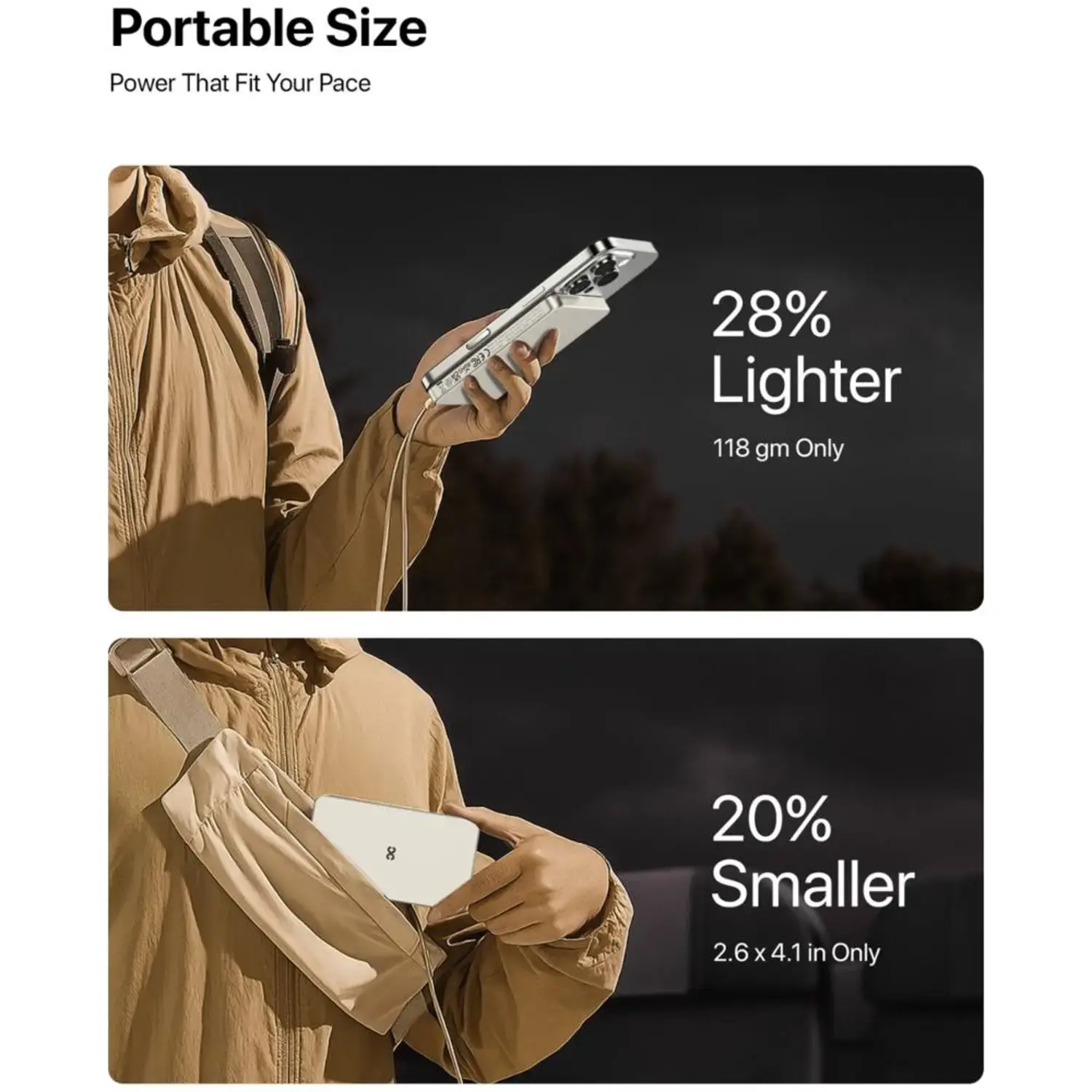 INFINYTY Magnetic MagSafe Wireless Power Bank 5000mah - Natural Titanium