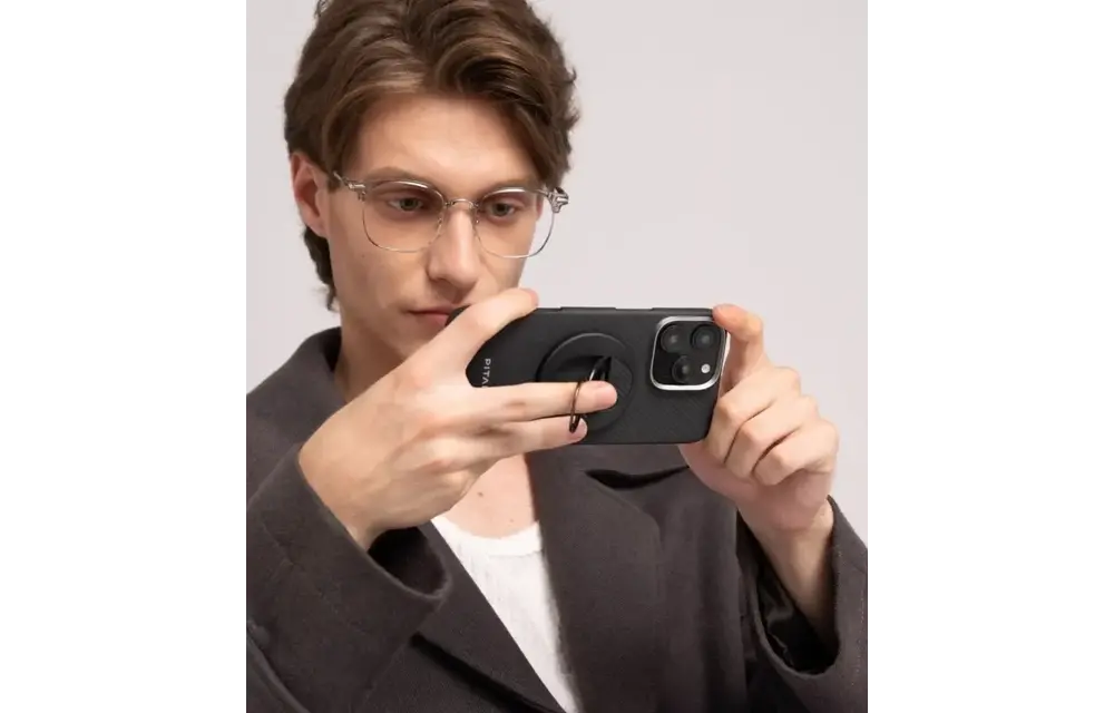 Pitaka MagEZ Grip and Stand 3 With MagSafe Phone Ring - Black/Grey