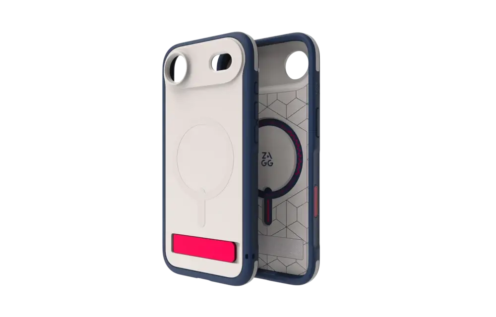 Zagg Sedona Snap MagSafe Case With Kickstand for Apple iPhone Air - Red Light and Blue
