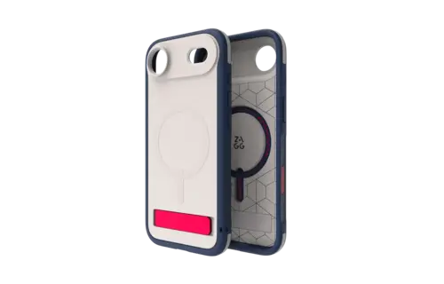 Zagg Sedona Snap MagSafe Case With Kickstand for Apple iPhone Air - Red Light and Blue