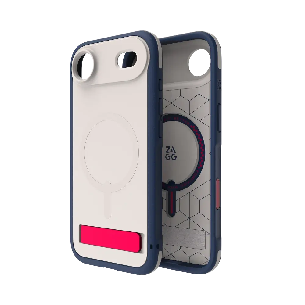 Zagg Sedona Snap MagSafe Case With Kickstand for Apple iPhone Air - Red Light and Blue