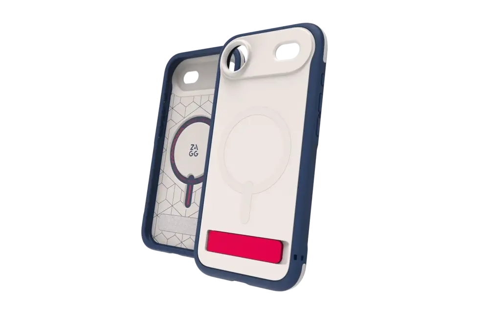 Zagg Sedona Snap MagSafe Case With Kickstand for Apple iPhone Air - Red Light and Blue