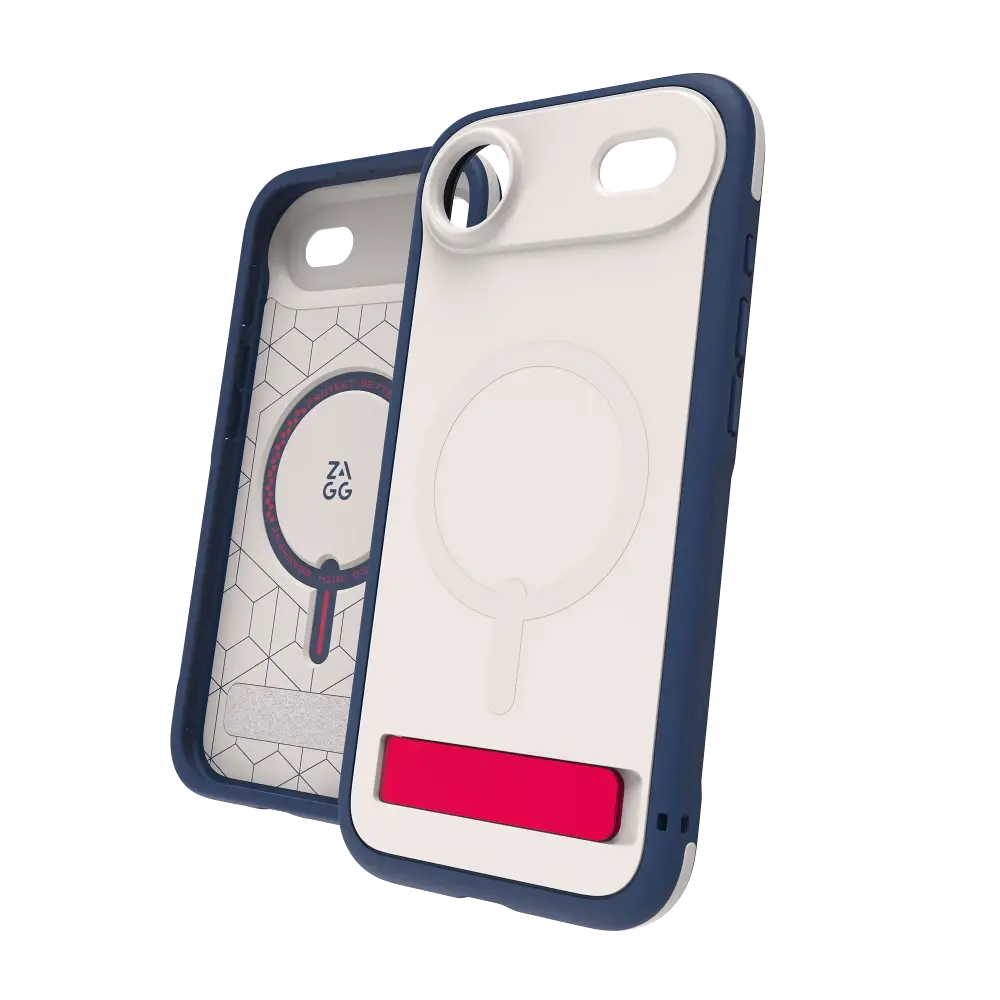 Zagg Sedona Snap MagSafe Case With Kickstand for Apple iPhone Air - Red Light and Blue
