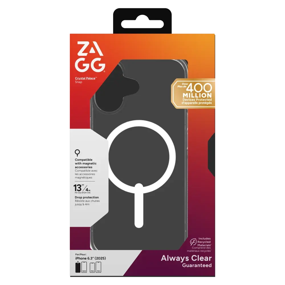 Zagg Crystal Palace Snap MagSafe Case for Apple iPhone 17 - Clear