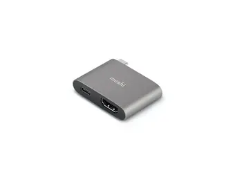 Moshi USB-C to HDMI Adapter with Charging - Titanium Gray