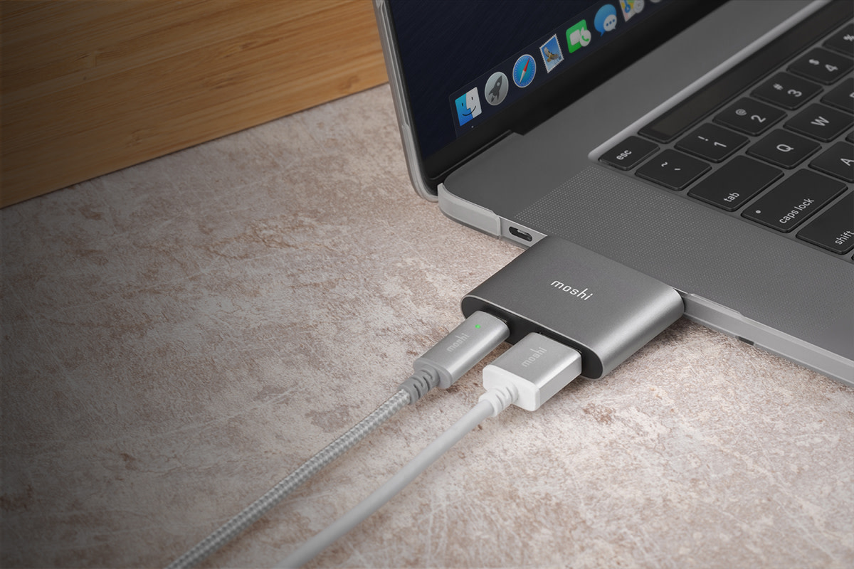 Moshi USB-C to HDMI Adapter with Charging - Titanium Gray