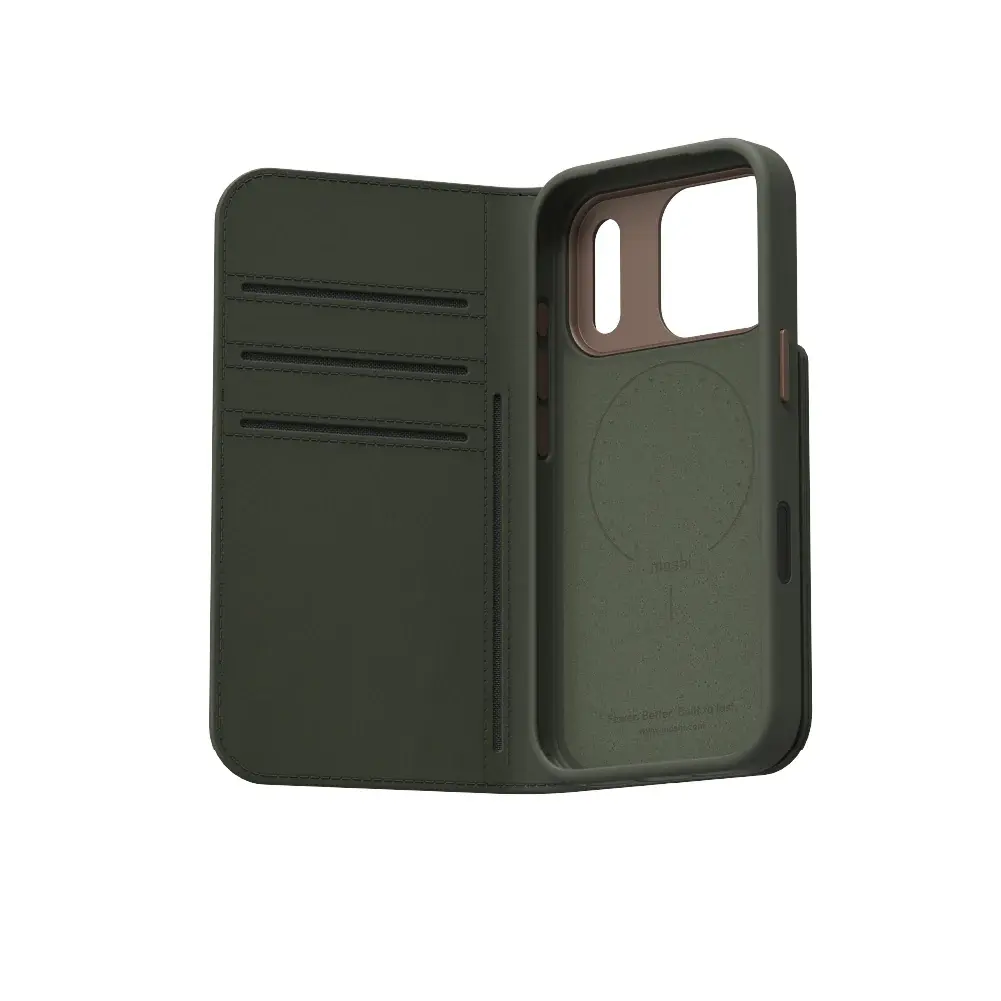 Moshi Overture Case with Detachable Magnetic Wallet for Apple iPhone 17 Pro - Moss Green