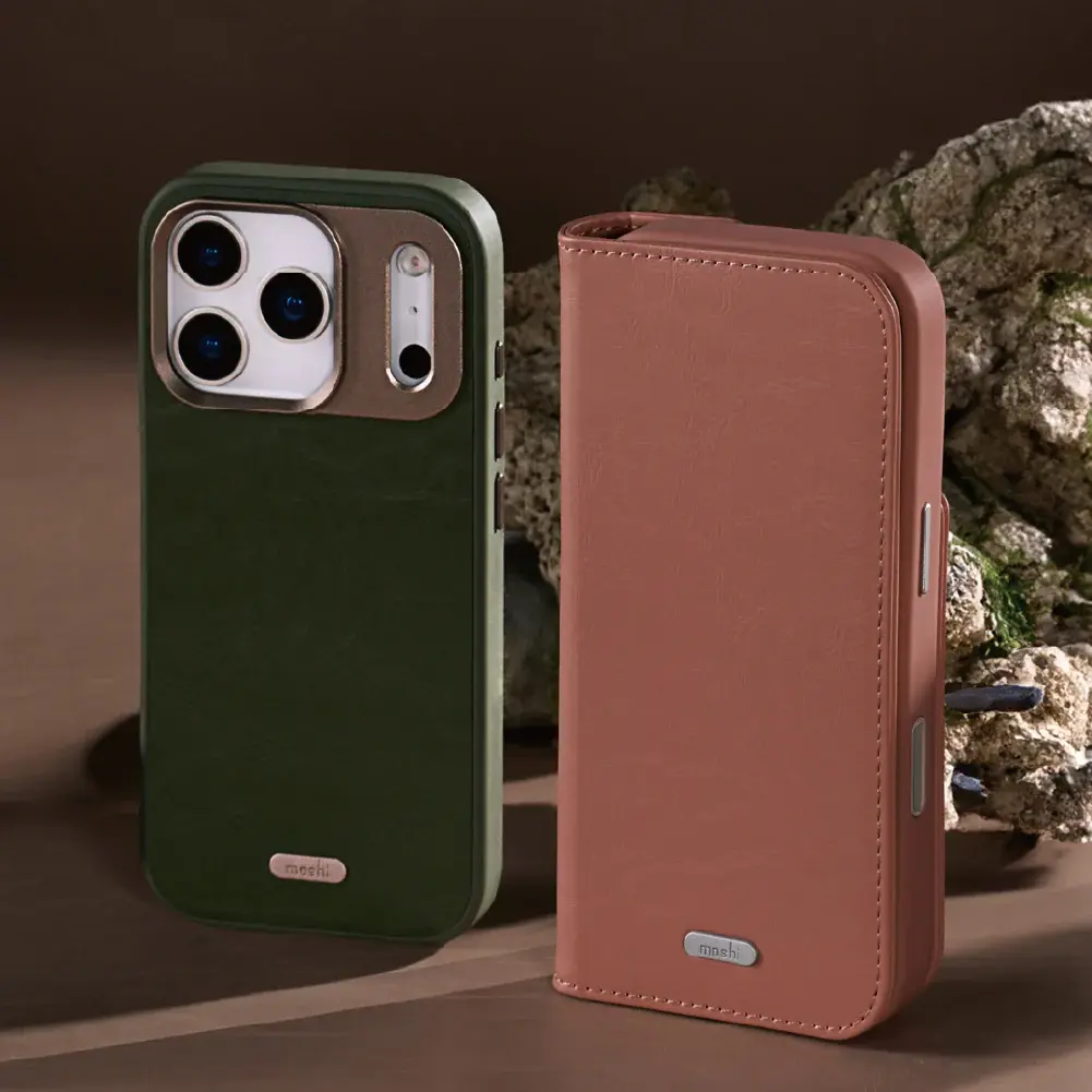 Moshi Overture Case with Detachable Magnetic Wallet for Apple iPhone 17 Pro - Moss Green