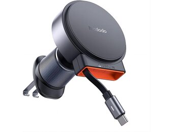 mcdodo 15W MagSafe Car Mount Charger Built-in Type-C Retractable Cable Magnetic Wireless Car Charger for Air Vent