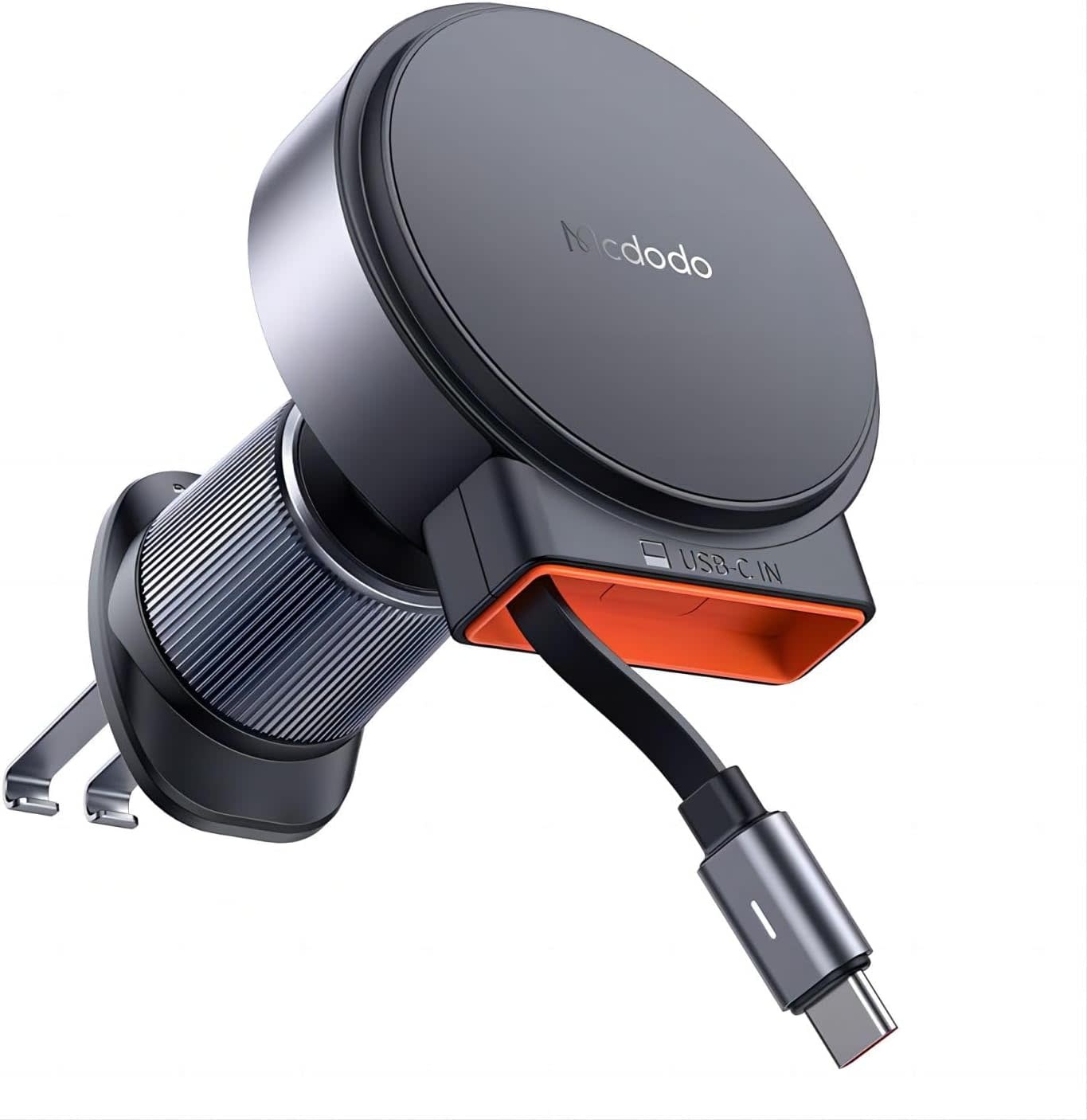 mcdodo 15W MagSafe Car Mount Charger Built-in Type-C Retractable Cable Magnetic Wireless Car Charger for Air Vent