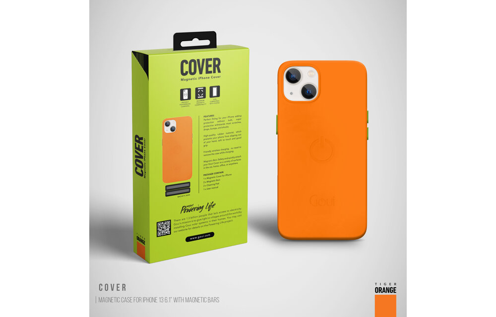 Goui Magnetic Case for iPhone 13 with Magnetic Bar - Tiger Orange