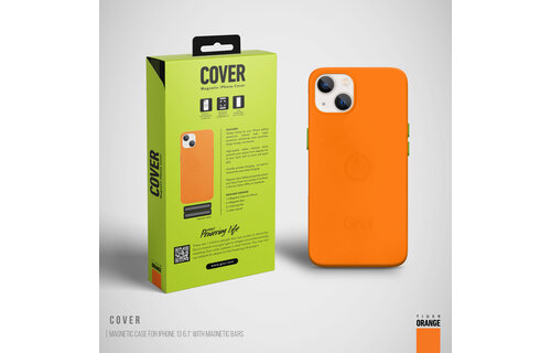 Goui Magnetic Case for iPhone 13 with Magnetic Bar - Tiger Orange