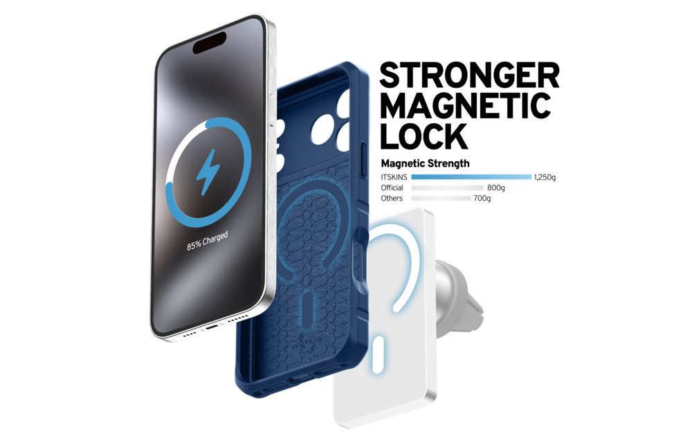 ITSKINS Hybrid R Nylon With MagSafe Case for Apple iPhone 17 Pro Max - Dark Blue