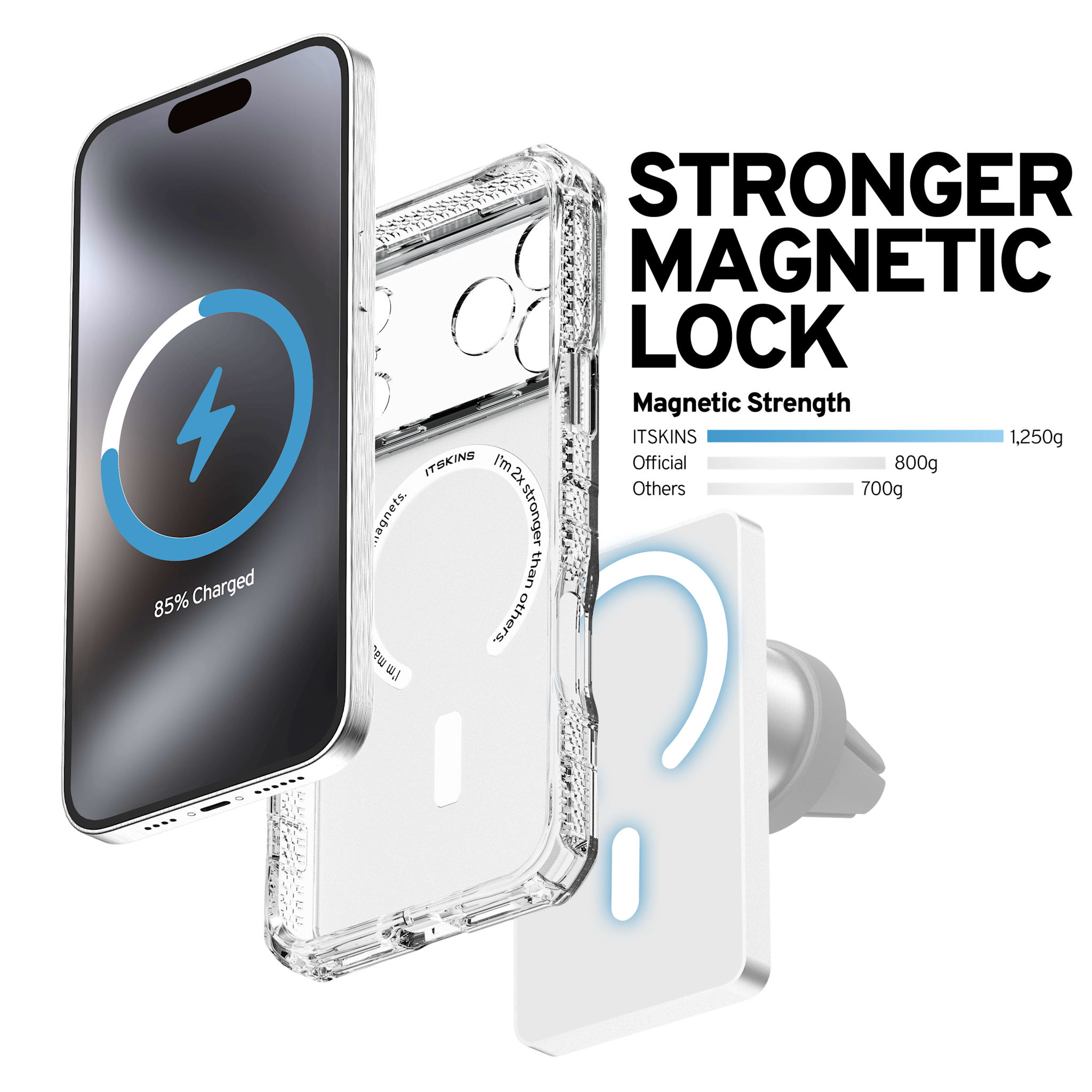 ITSKINS Suprem R Clear Stand with MagSafe Case for Apple iPhone 17 Pro Max - Transparent