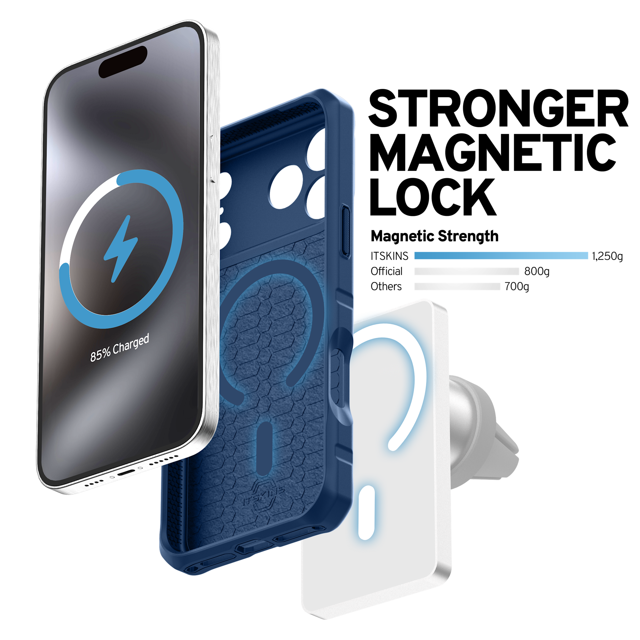 ITSKINS Hybrid R Nylon With MagSafe Case for Apple iPhone 17 Pro - Dark Blue