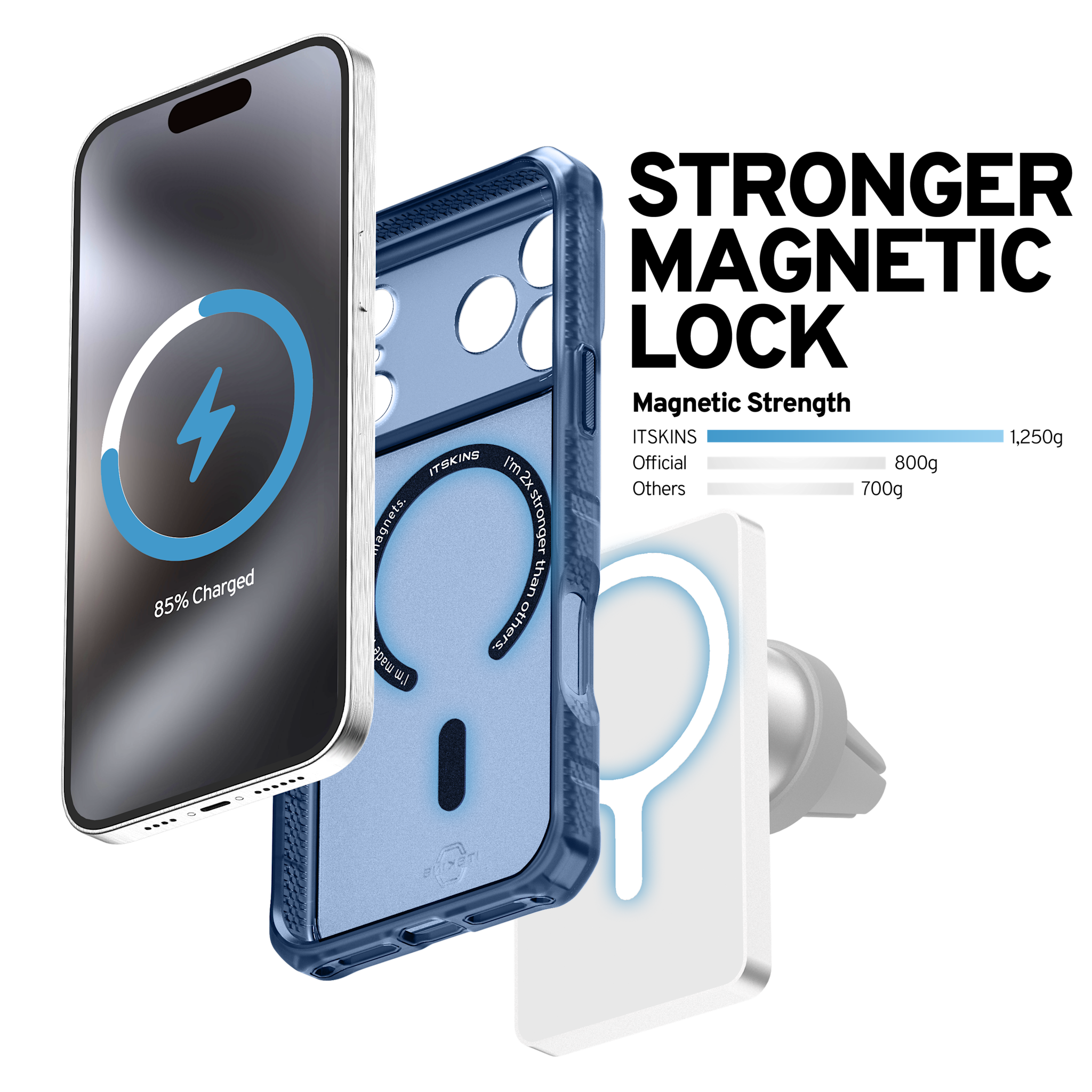 ITSKINS Hybrid R Frost With Magsafe Case for Apple iPhone 17 Pro - Navy Blue