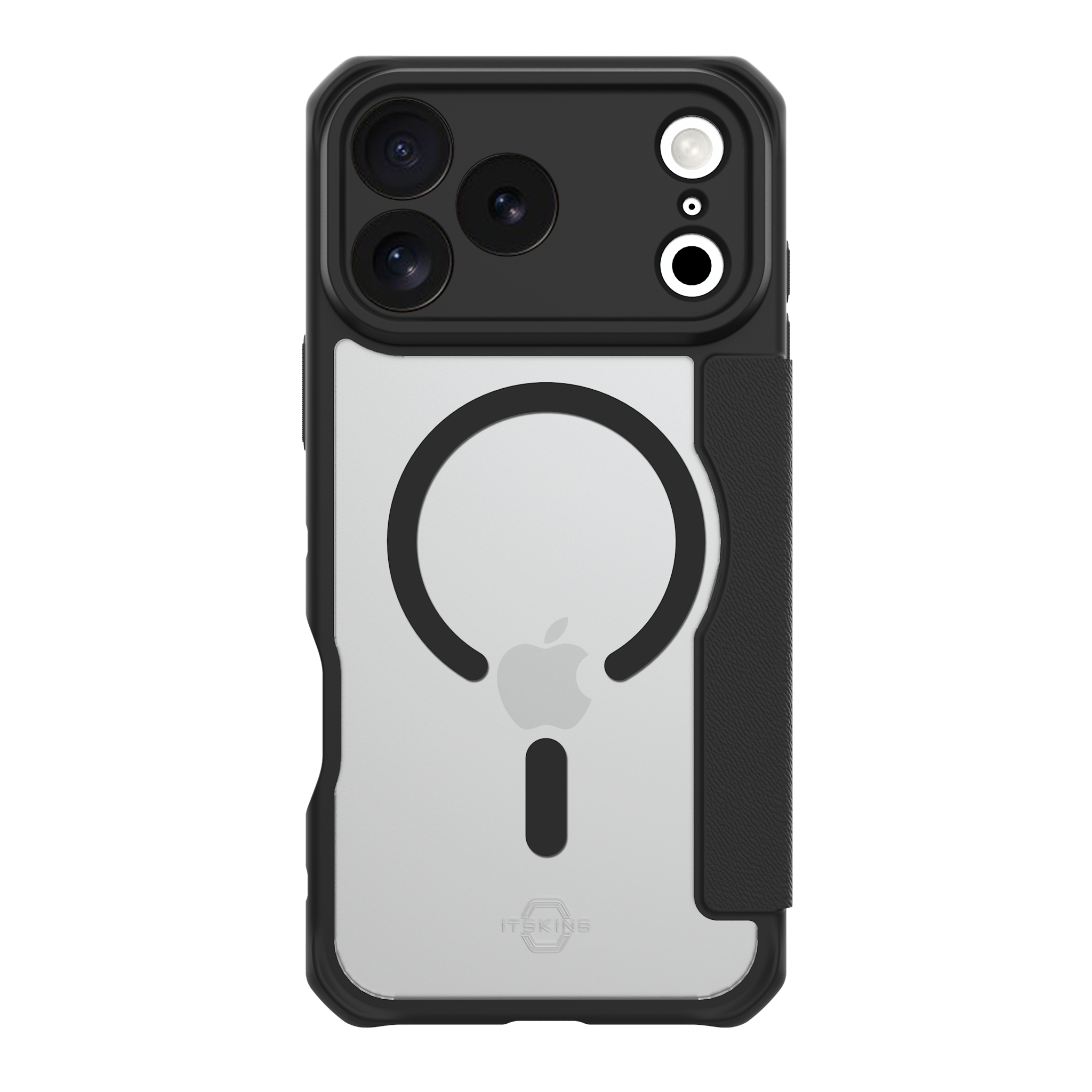 ITSKINS Hybrid R Leather Folio With MagSafe Case for Apple iPhone 17 Pro - Black