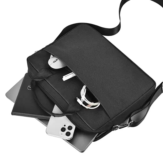 WiWU Minimalist Water-Resistant with Shoulder Strap Bag for Laptop and MacBook 13"/14" - Black