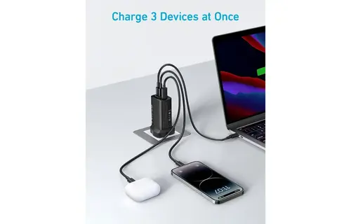 Anker Compact and Foldable Ultra fast Charger 67W 3Ports  - Black
