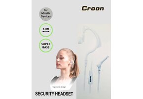 Croon Security Headset Single Side 3.5mm - White