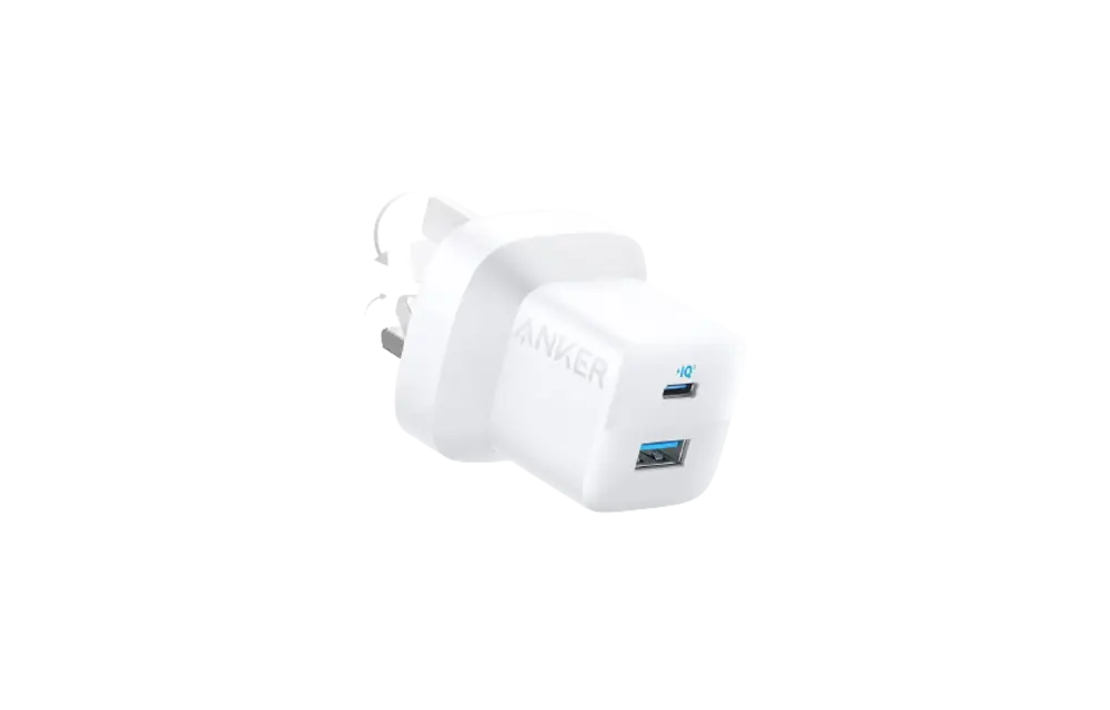 Anker Foldable Charger PD 20W with USB-C To Lightning Cable 3ft and USB-A PowerPort (33W) - White