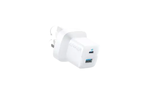 Anker Foldable Charger PD 20W with USB-C To Lightning Cable 3ft and USB-A PowerPort (33W) - White