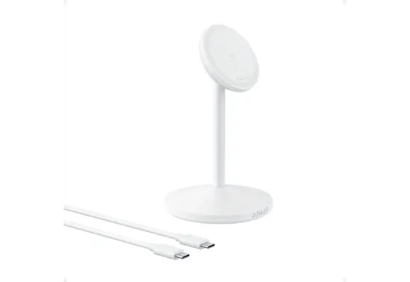 Anker MagGo MagSafe Wireless Charger Stand With USB-C Cable - White