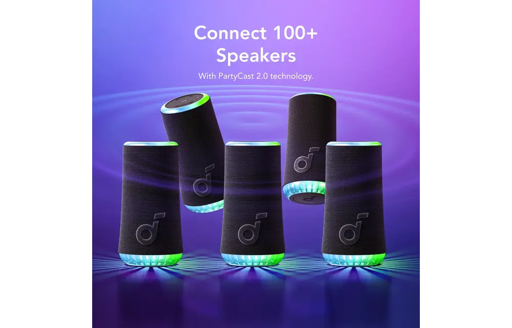 Soundcore By Anker Glow 360 Sound with Synchronized Light Show Portable Speaker - Black