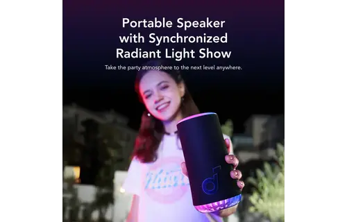 Soundcore By Anker Glow 360 Sound with Synchronized Light Show Portable Speaker - Black