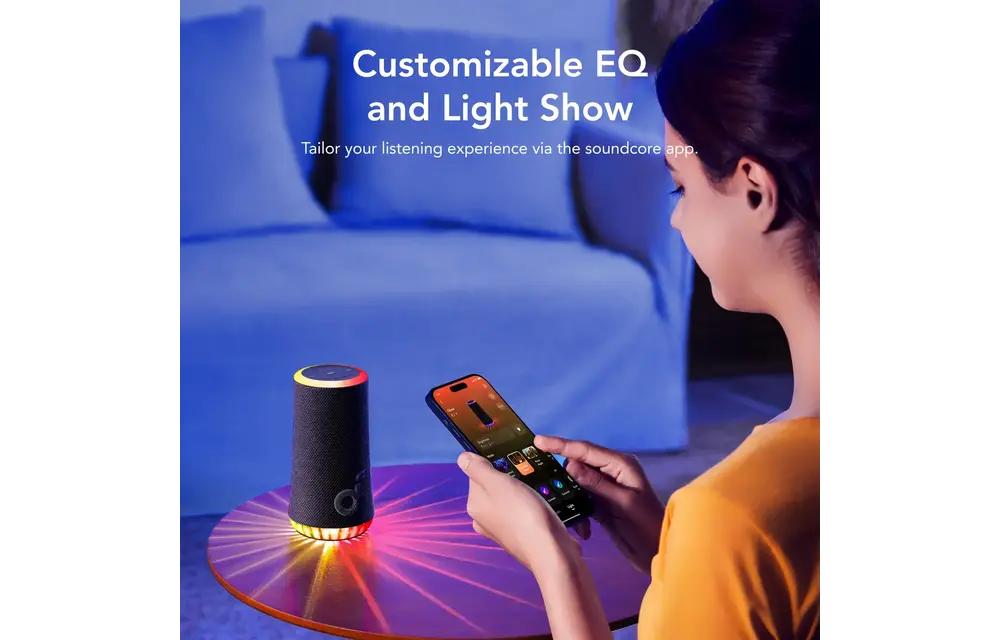 Soundcore By Anker Glow 360 Sound with Synchronized Light Show Portable Speaker - Black