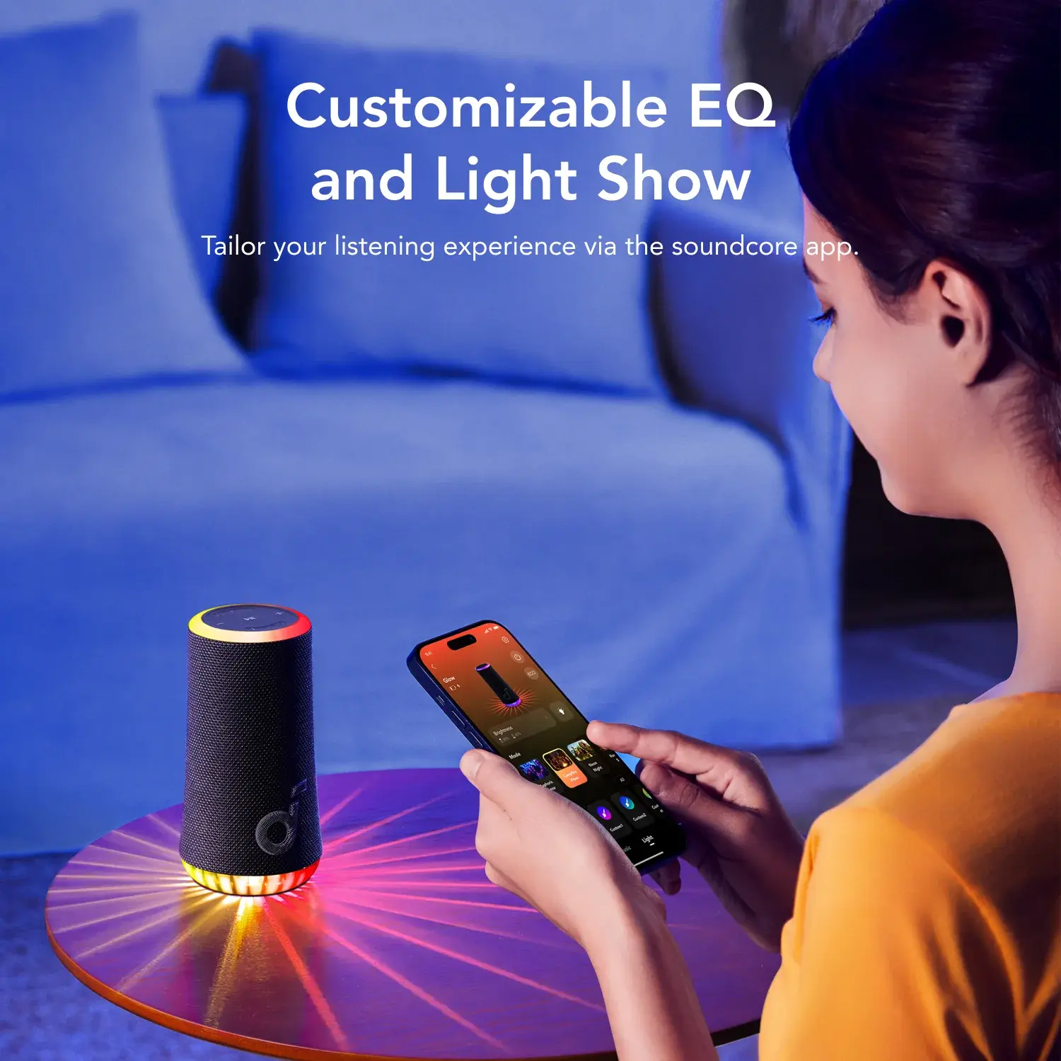Soundcore By Anker Glow 360 Sound with Synchronized Light Show Portable Speaker - Black