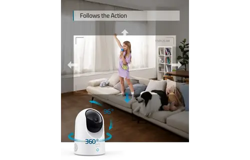Eufy Security Indoor Cam E220 , 360° Pan and Tilt with 2K Resolution - White